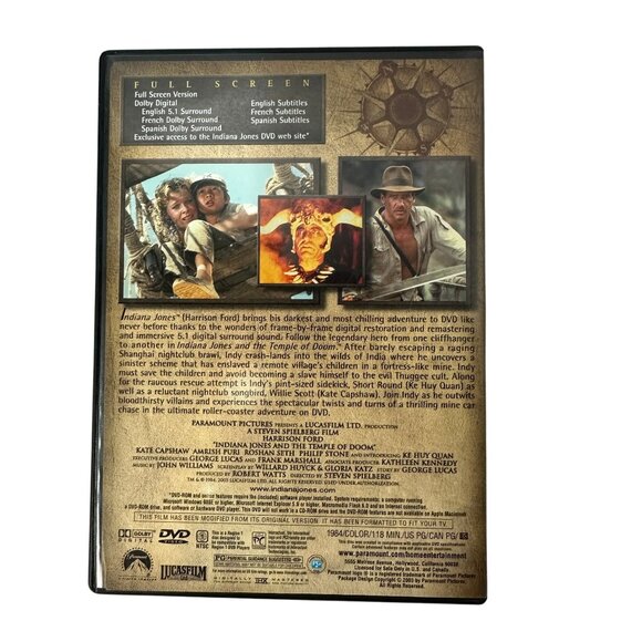The Adventures Of Indiana Jones Complete Movie Collection Full Screen DVD - Picture 12 of 16